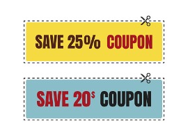 vector coupon discount isolated vector