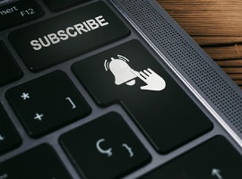 banner of keyboard with subscribe button