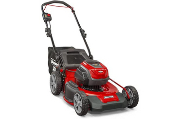 red and black Snapper XD 82V MAX Step Sense Cordless Electric 21-Inch Lawn Mower 