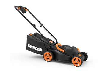 orange and black Worx WG779 40V Cordless Lawn Mower
