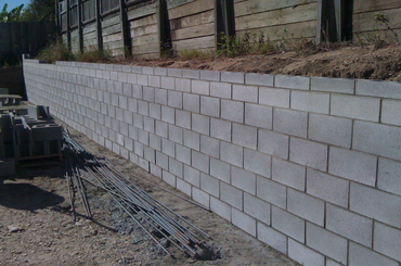 Cinder Block Retaining Wall