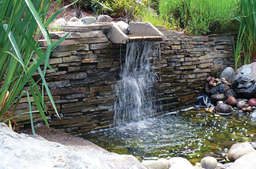 retaining wall with waterfall designs
